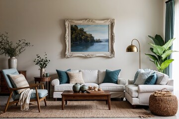 Decorative Frame for Living Space with Gentle Atmosphere and Cozy Furnishings