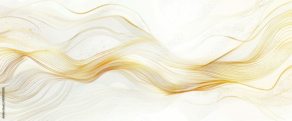 Poster abstract golden waves on a light background creating a sense of fluidity and elegance. ideal for mod