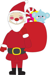 A vector art of a Santa Claus.