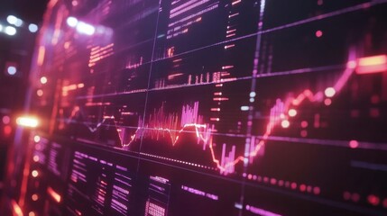 Naklejka premium Futuristic Data Visualization with Graphs and Digital Patterns