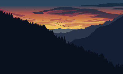 Obraz premium sunrise over mountains