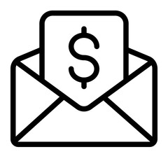 Letter envelope dollar payment money icon, vector illustration