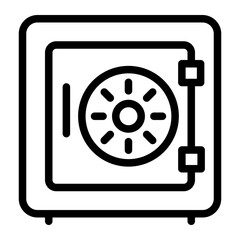 Bank safe icon for your website, logo, app, UI, product print. Bank safe concept flat Silhouette vector illustration icon