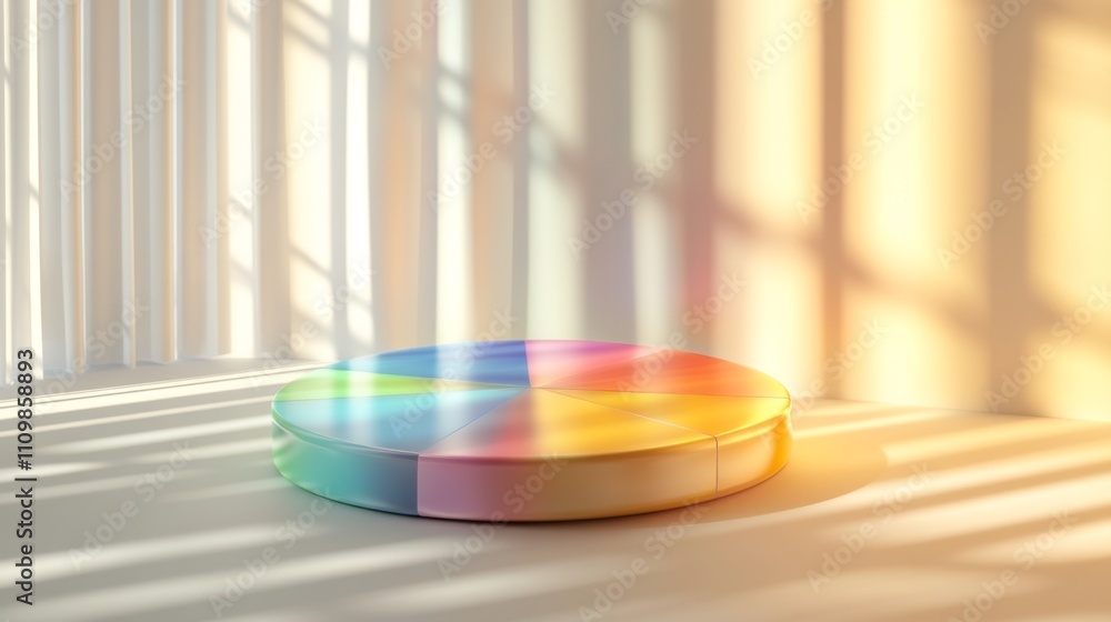 Aufkleber colorful circular display platform with dramatic light shadows
