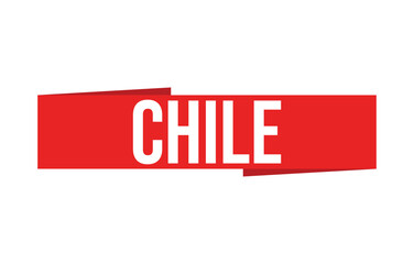 Chile red vector banner illustration isolated on white background