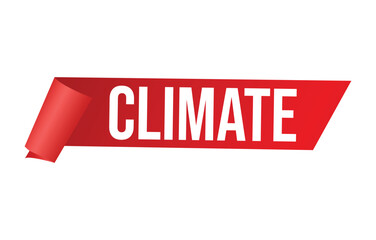 Climate red vector banner illustration isolated on white background