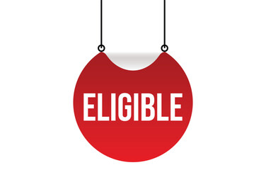 Eligible red vector banner illustration isolated on white background