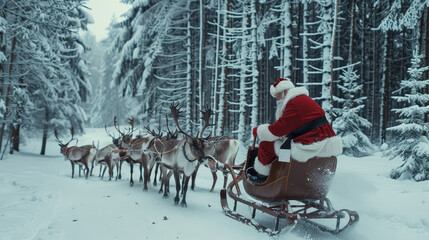santa claus on a sledge