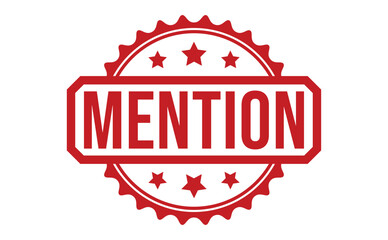 MENTION red rubber stamp vector design.