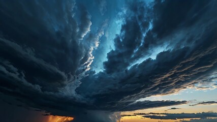 AI GENERATE background, An abstract stormy sky with gradients of charcoal gray and electric blue