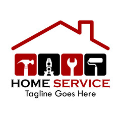Home service design logo template illustration