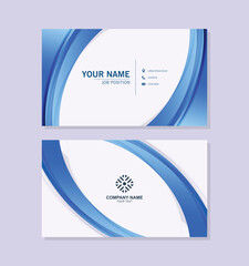 Naklejka premium blue wave abstract business card