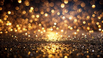 Golden Sparkle Background Shimmering Lights and Glittering Texture