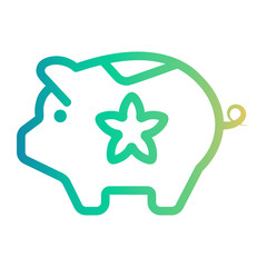 pig Line Gradient Icon