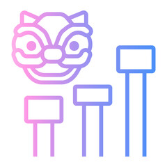 step Line Gradient Icon