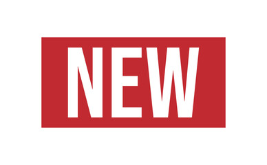 NEW Red rubber stamp on white background. NEW stamp sign. NEW stamp.