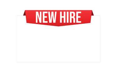 Vector illustration modern New Hire banner, Isolated web element.