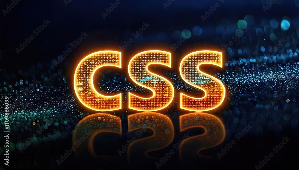 Poster creative css text effect with sparkling background