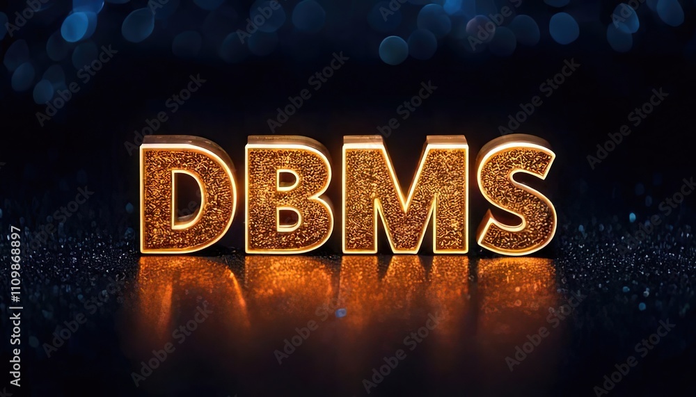 Poster dynamic digital background featuring dbms typography