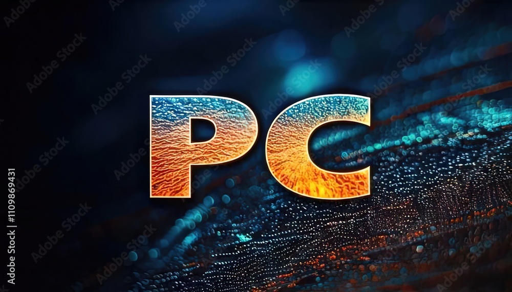 Poster high-definition abstract background featuring the letters 'pc'