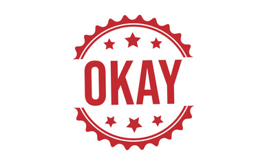 OKAY red rubber stamp vector design.