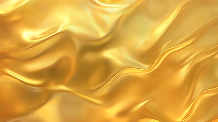 smooth, flowing golden fabric texture with soft waves and reflections, creating luxurious and elegant appearance. Perfect for backgrounds or design elements