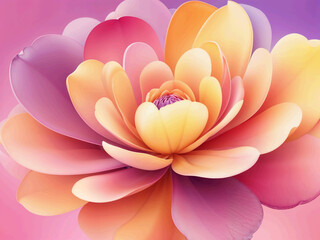 Fototapeta premium abstract soft color Yellow pink violet gradient flower shape.grain neon blob with noise effect illustration