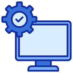 Computer Blue Color Icon