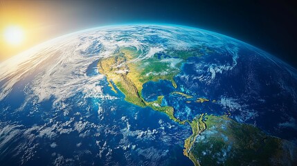 Earth Showing North And Central America From Space