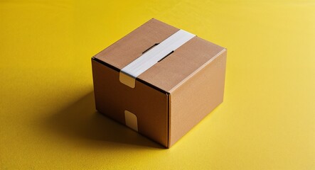 Cardboard Box on Yellow background design