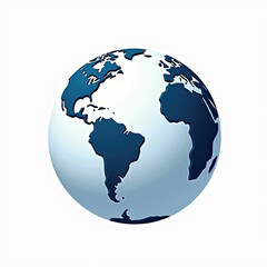 Fototapeta premium 3D globe clipart highlighting continents and oceans with realistic shading for maps or global themes.