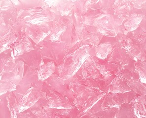 Fototapeta premium A close-up of pink ice shards, creating a vibrant and refreshing visual effect.