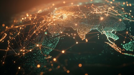 Obraz premium Abstract Global Networks Interconnected Conceptual Visualization