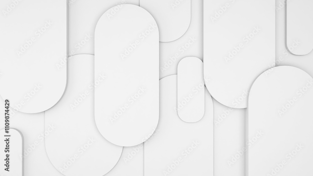 Poster geometric pattern on white background,abstract high relief,3d rendering