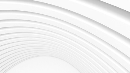 White curved structure, abstract background. Abstract building structures are used in graphics or various media. 3d rendering