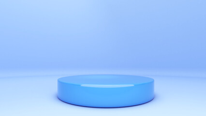 Stand on pastel wall,Mock up for the exhibitions, presentation of products,Podium, 3d rendering