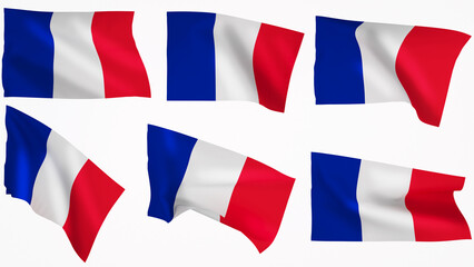 national flag background image,wind blowing flags,3d rendering,Flag of France