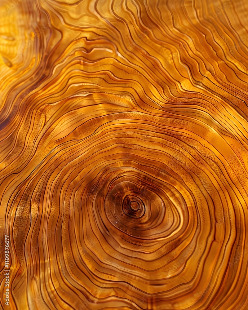 Poster a close-up view of polished wood with intricate grain patterns and warm tones.