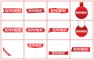 Repayment banner design. Repayment icon. Flat style vector illustration.