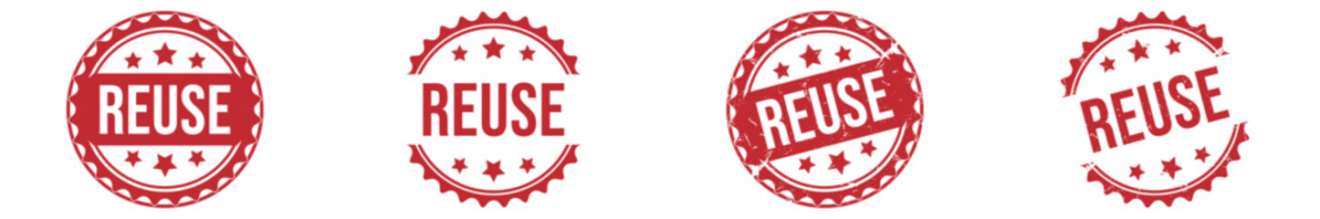 REUSE red rubber stamp vector design.