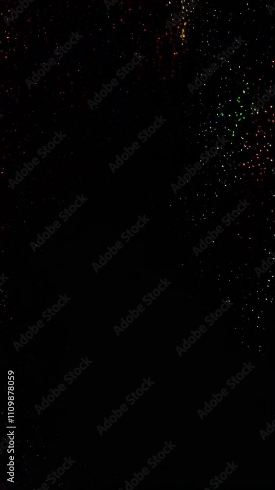 Poster abstract animation of rgb dots forming dynamic patterns on a black background with smooth transition