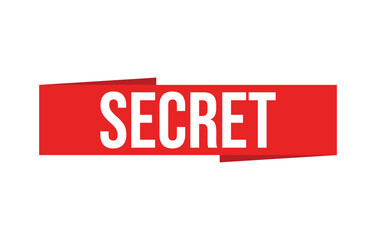 Secret red vector banner illustration isolated on white background