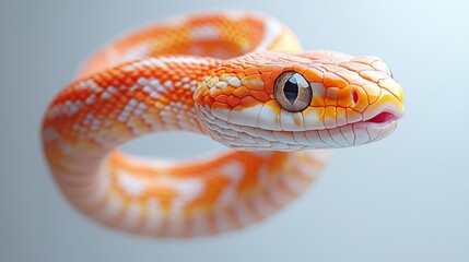 Fototapeta premium Captivating Close Up of a Bright Orange Snake Displaying Nature's Beauty