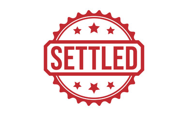 SETTLED rubber stamp on white background. SETTLED Stamp.