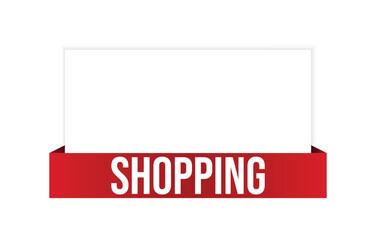 Shopping banner design. Shopping icon. Flat style vector illustration.