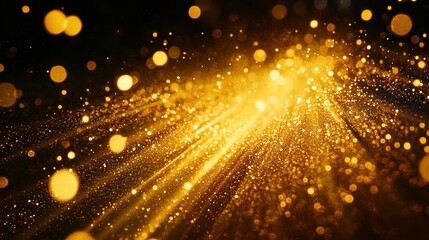 Naklejka premium Golden Lights Sparkling Bokeh Abstract Background