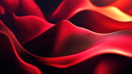 Obraz premium Abstract Red Waves Flowing Dark Background