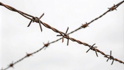 Barbed wire isolated on white background