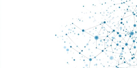 Abstract Network Connection Visualization Blue Nodes and Lines Digital Technology Concept Background Illustration