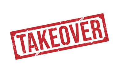 TAKEOVER rubber stamp on white background. TAKEOVER Stamp.